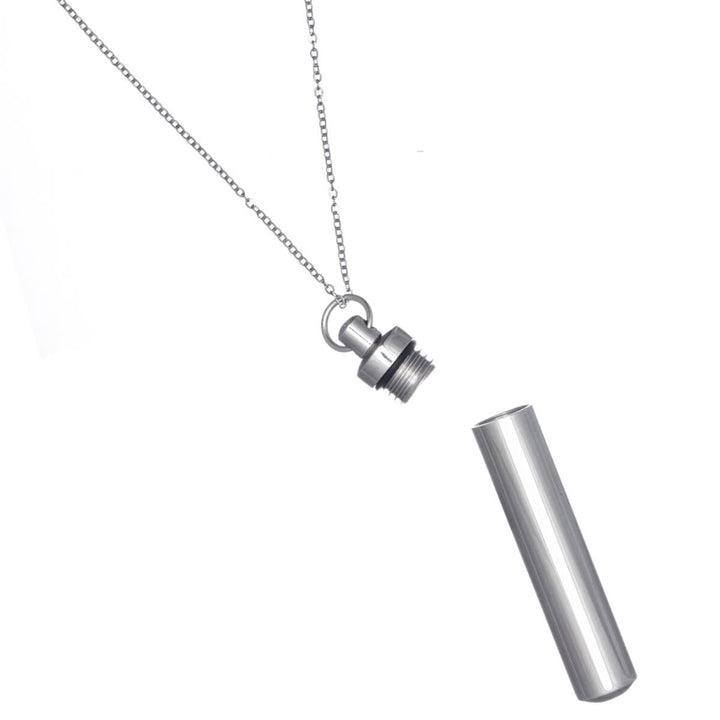 Storage tubular pendant necklace 55cm (steel 316L)