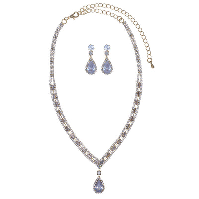 Drop pendant festive necklace + earrings