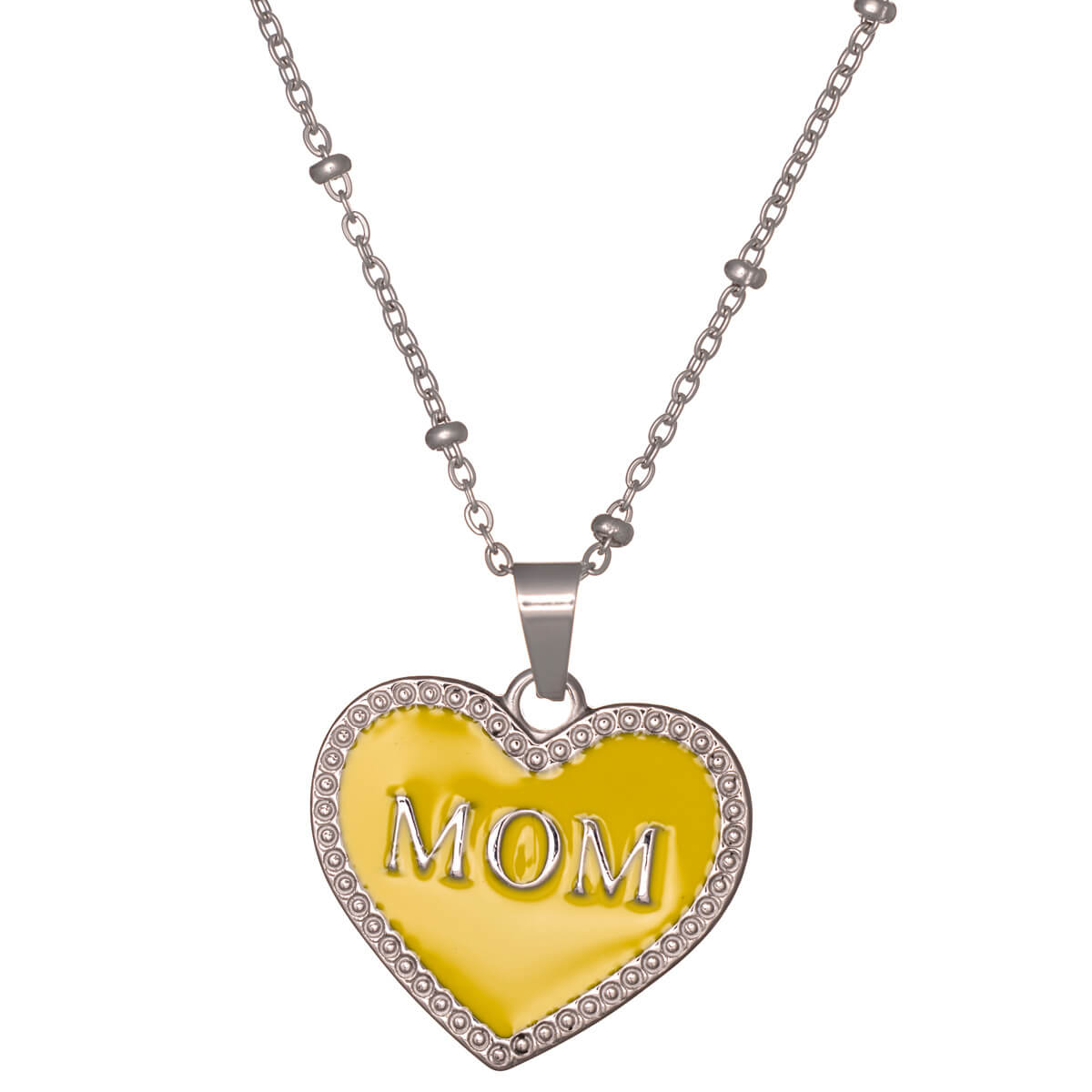 Mother of Heart pendant steel necklace 42cm (Steel 316L)