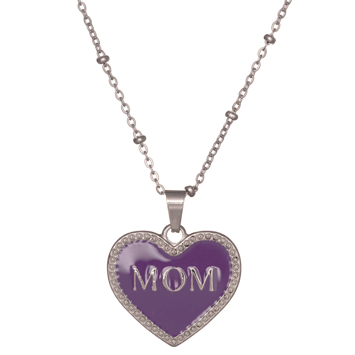 Mother of Heart pendant steel necklace 42cm (Steel 316L)