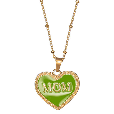 Mother of Heart pendant steel necklace 42cm (18k Steel 316L)