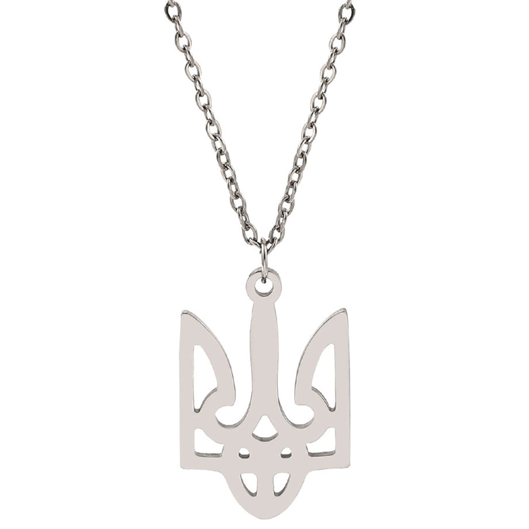 Ukrainian Tryzub pendant necklace 41cm +5cm (Steel 316L)