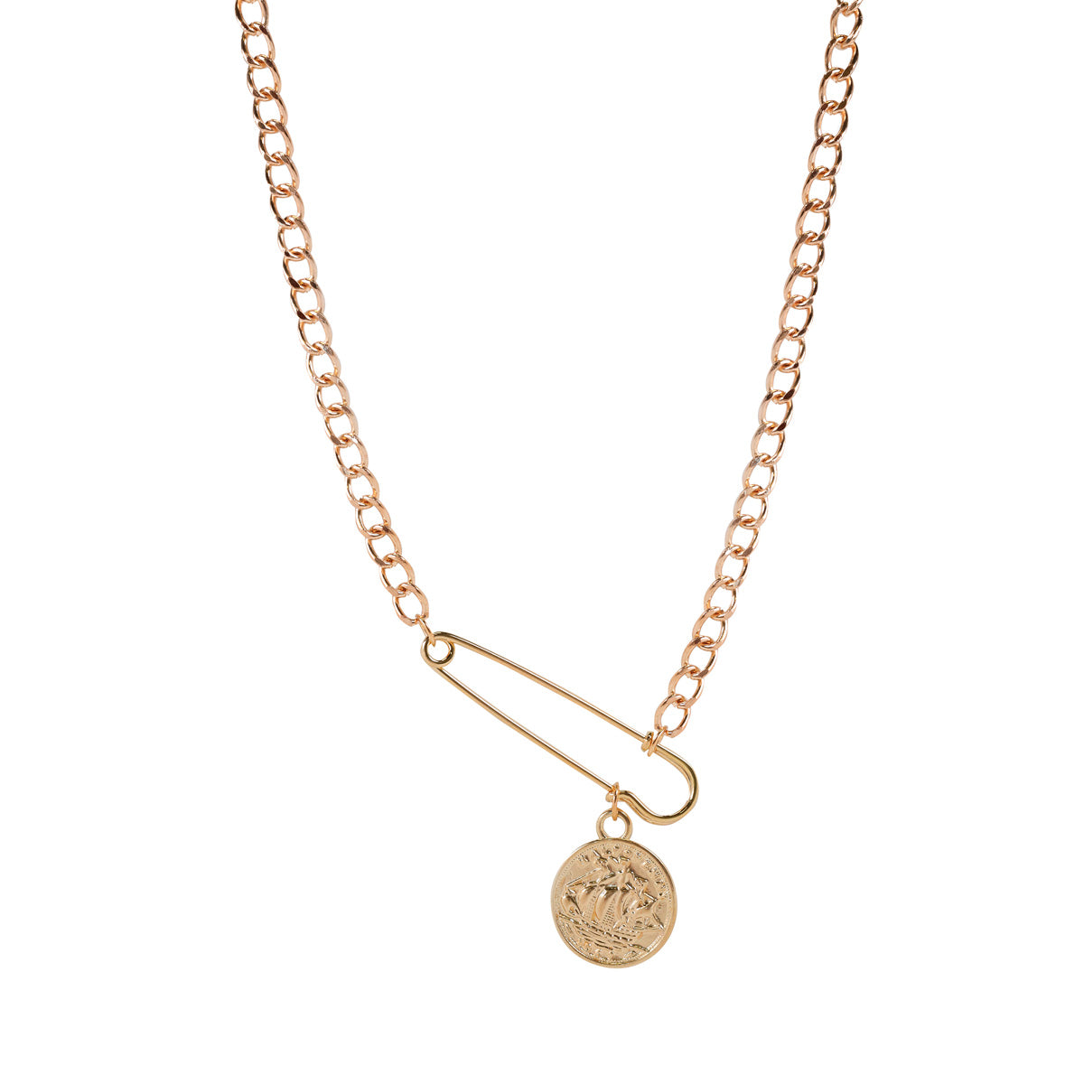 Hook and coin necklace
