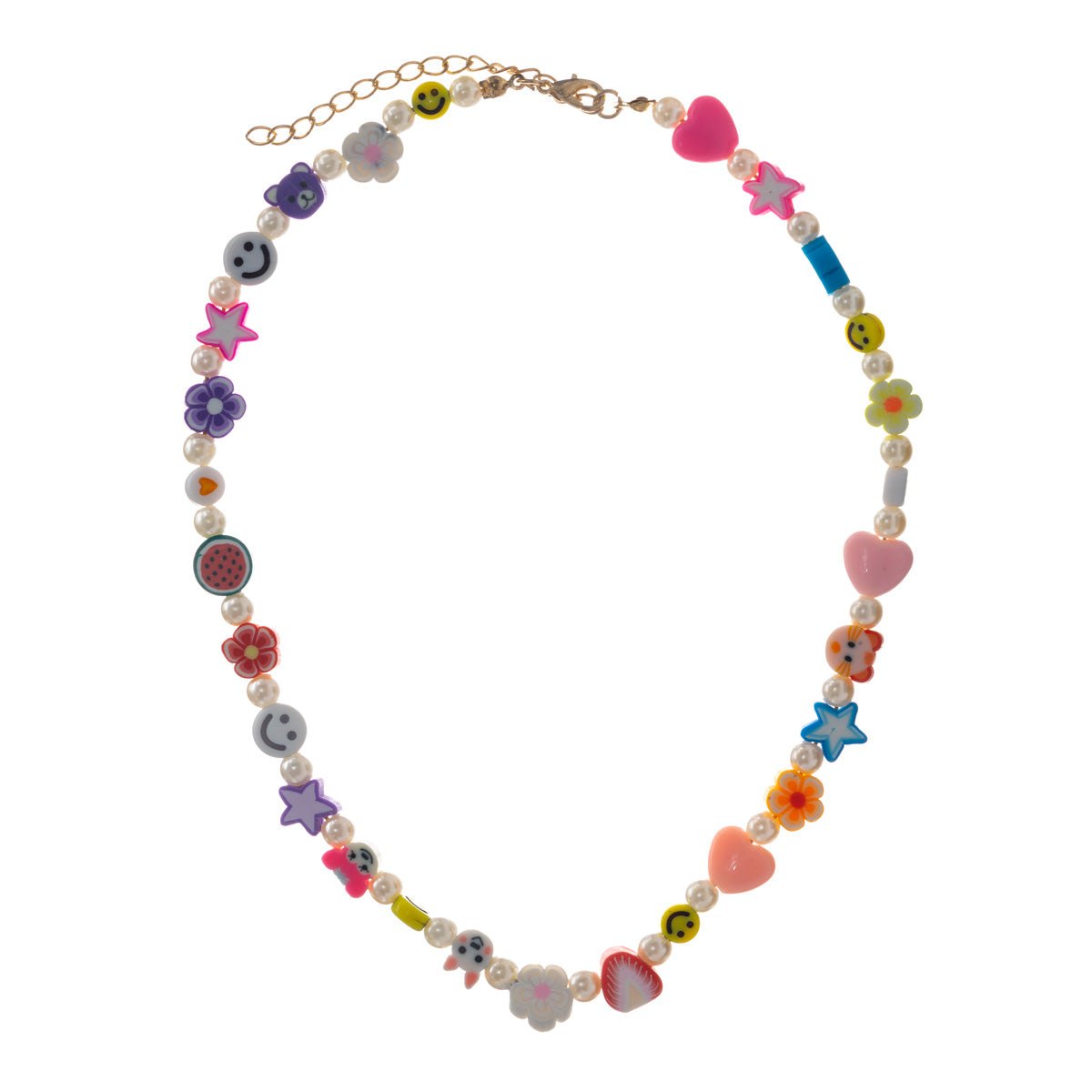 Colored beads necklace 42cm