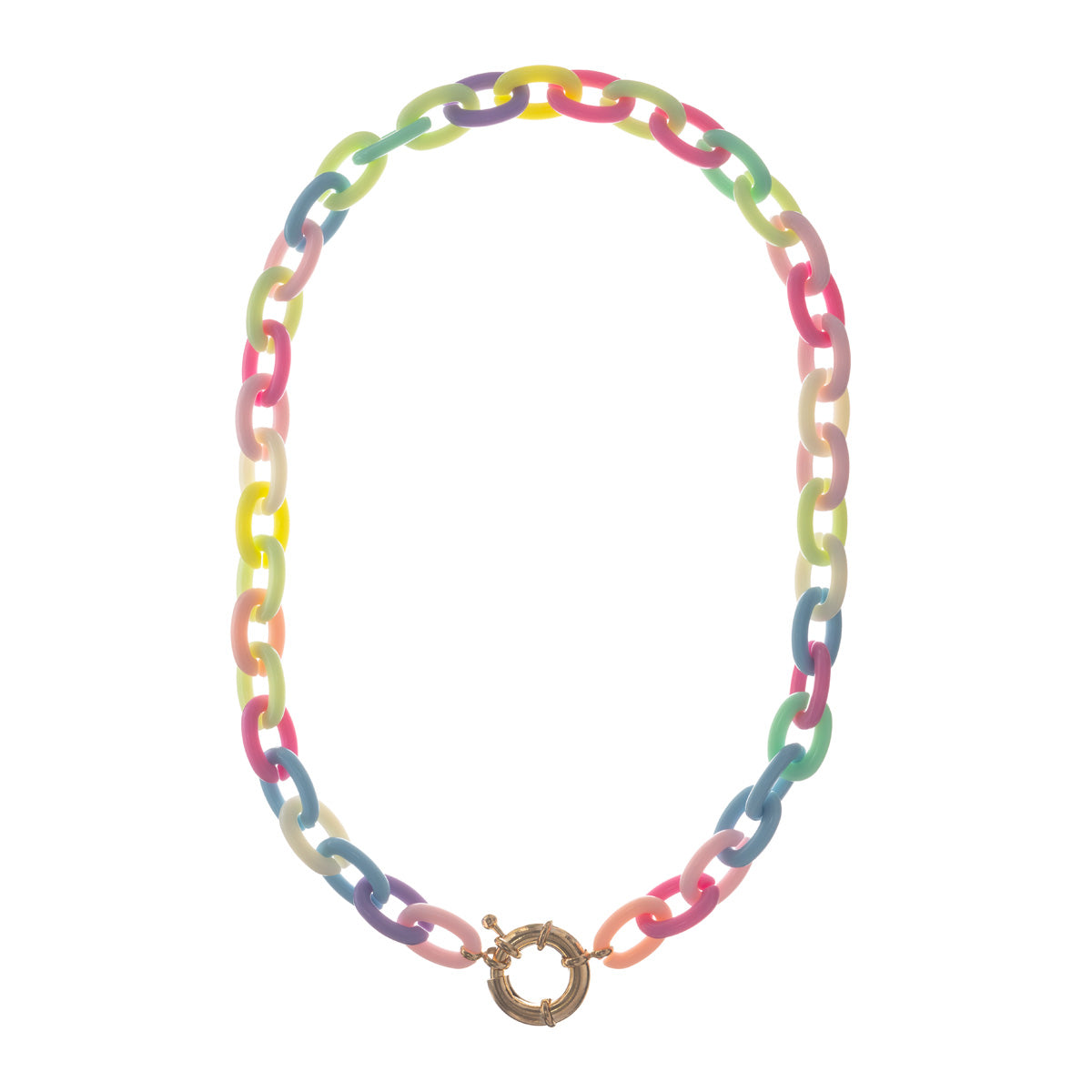 Multicolored cable chain necklace 48cm