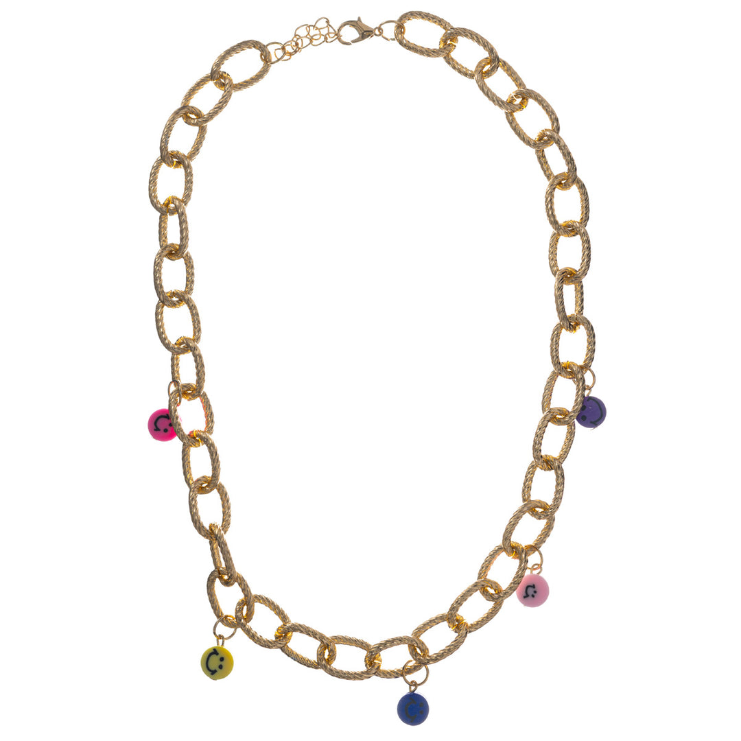 Kaapeliketju kaulakoru smile riipuksilla 48cm