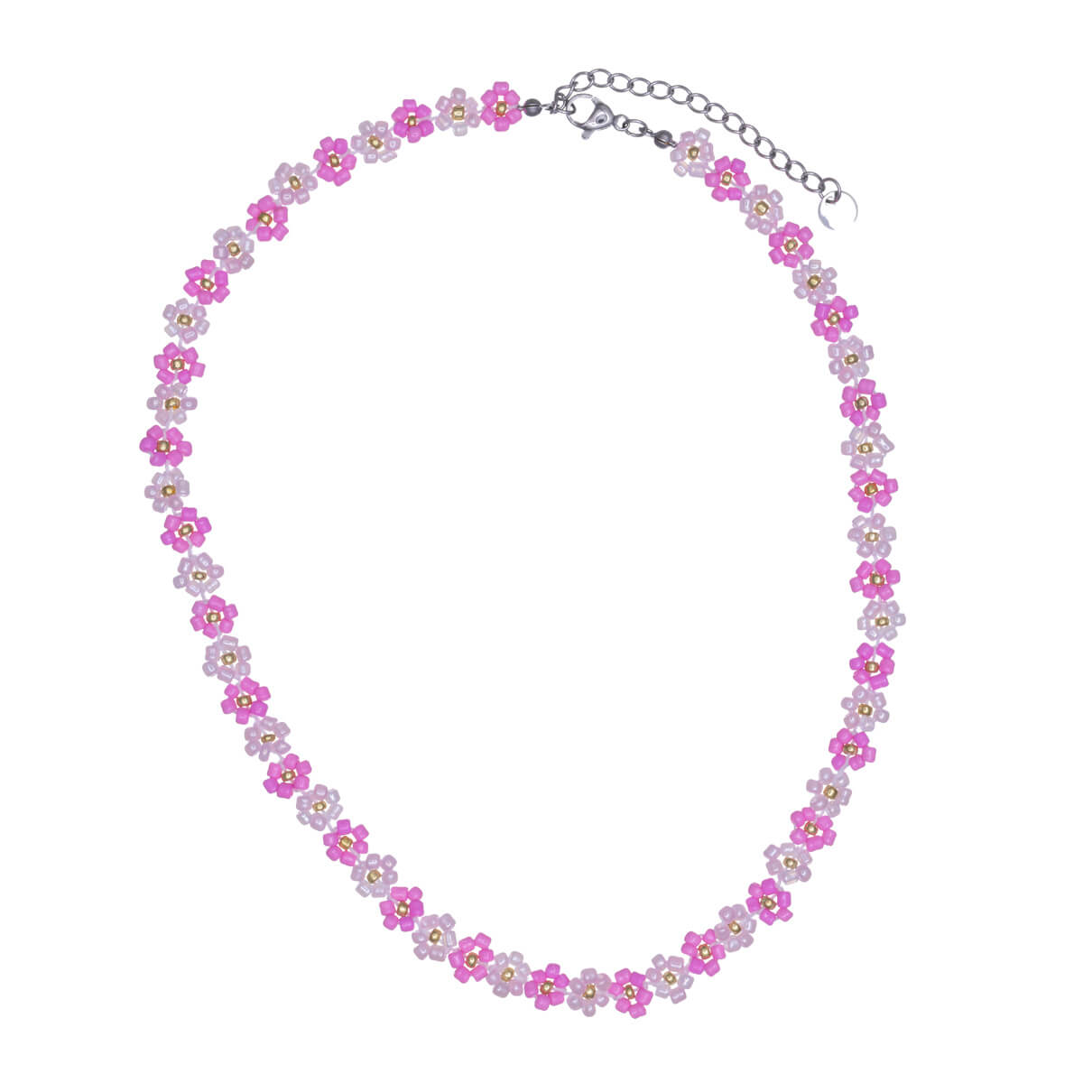 Pearl flower necklace 40cm +5cm (Steel 316L)