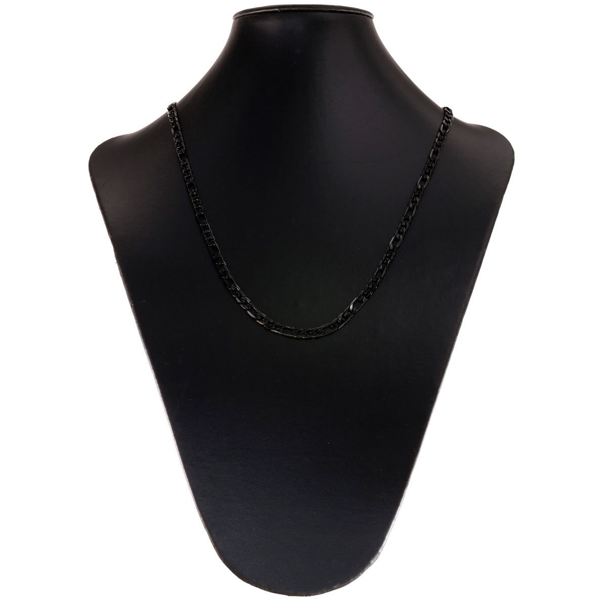 Flat steel figaro chain necklace 54,5cm