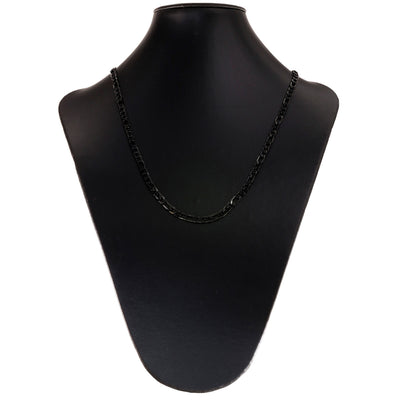 Flat steel figaro chain necklace 54,5cm