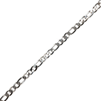 Flat steel figaro chain necklace 55cm