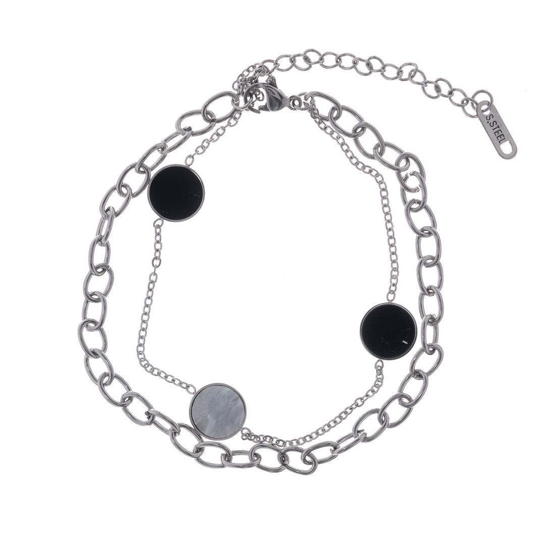 Två -rågarmbandkabelkedja (stål 316L)