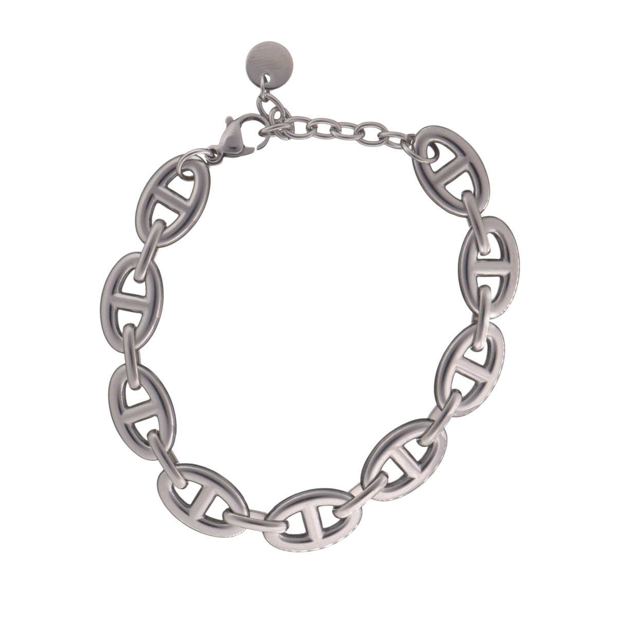 Oval steel bracelet (steel 316L)