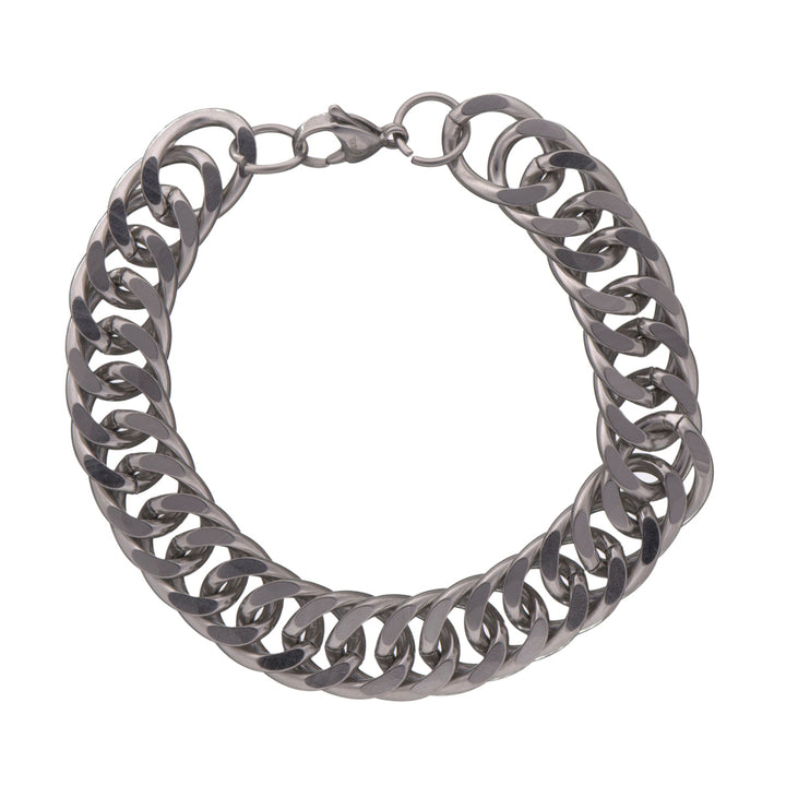 Wide armoured chain bracelet (Steel 316L)