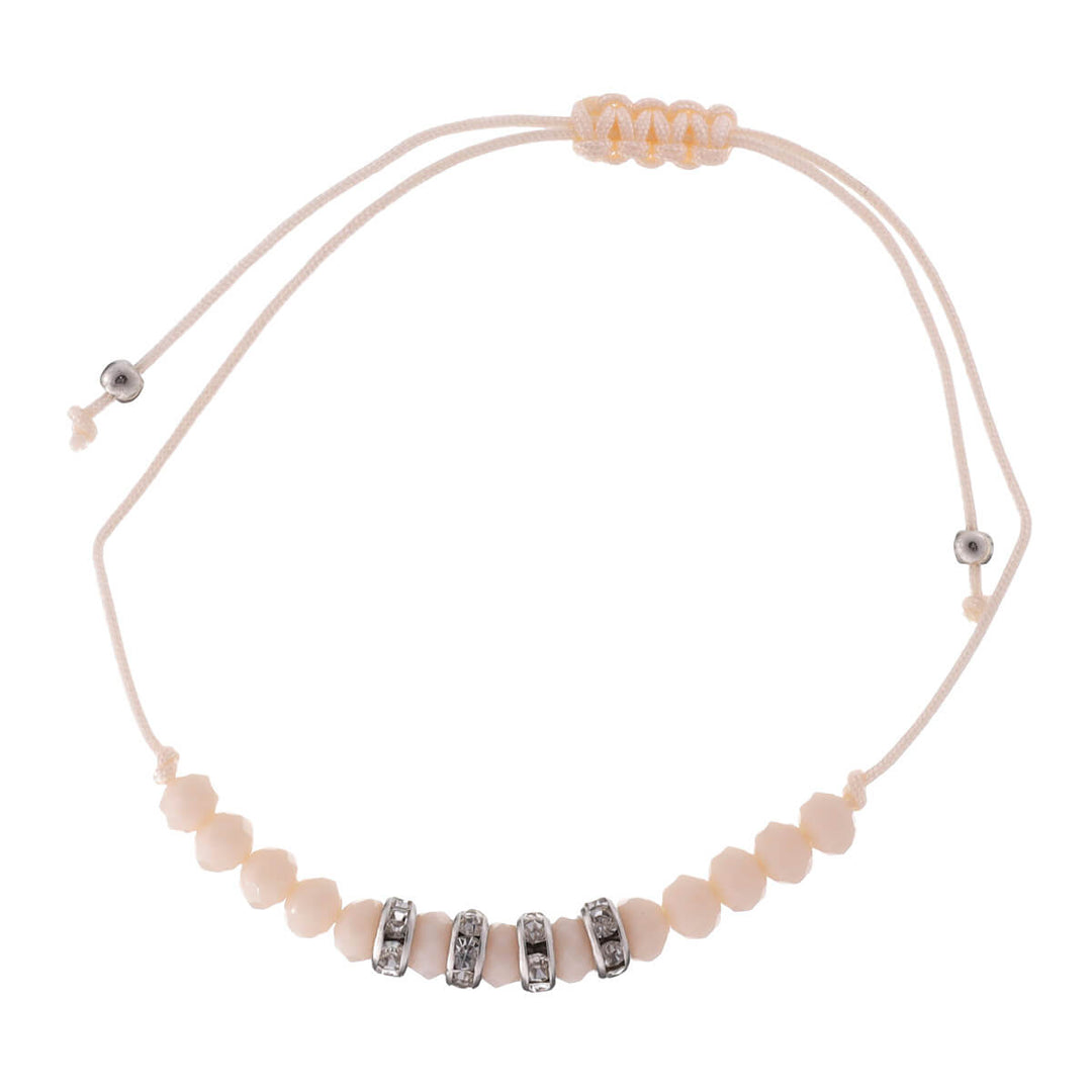 A thin bracelet with glass beads