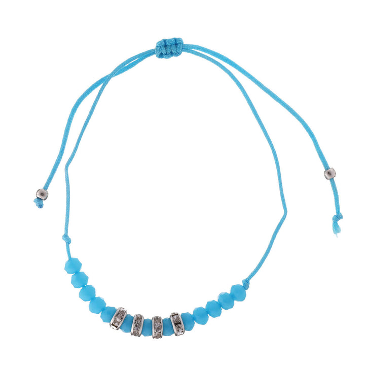 A thin bracelet with glass beads