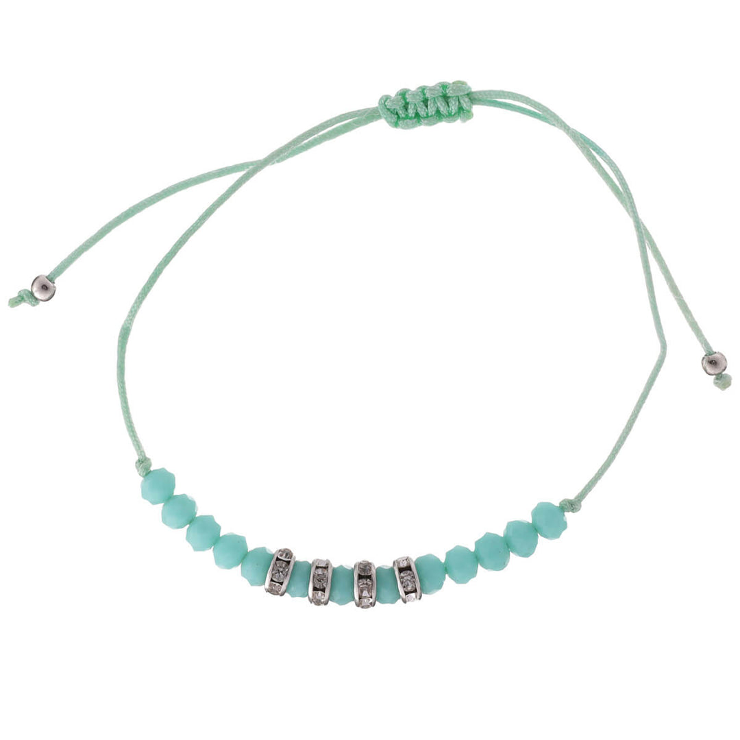 A thin bracelet with glass beads