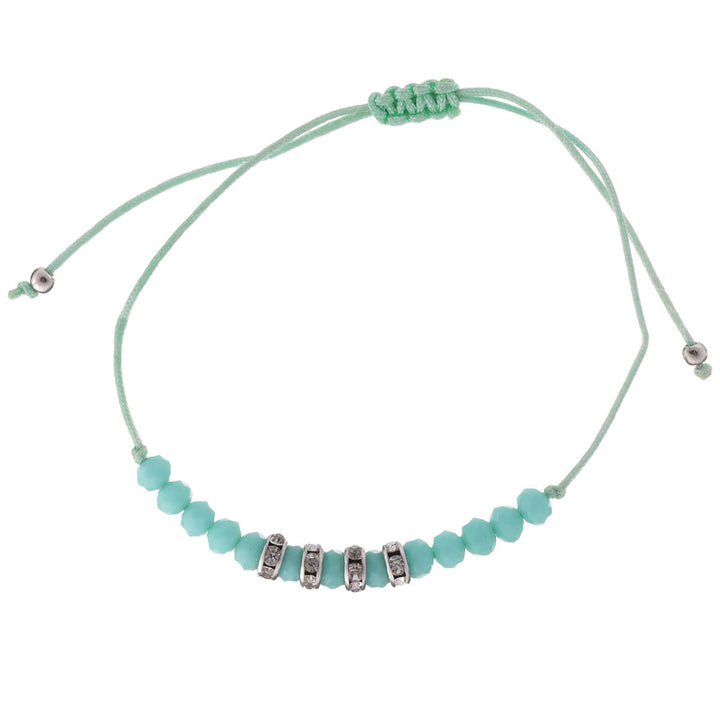 A thin bracelet with glass beads