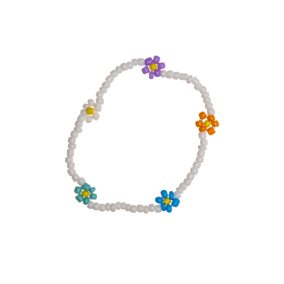 Buntes Mini-Perlenarmband mit Blumen