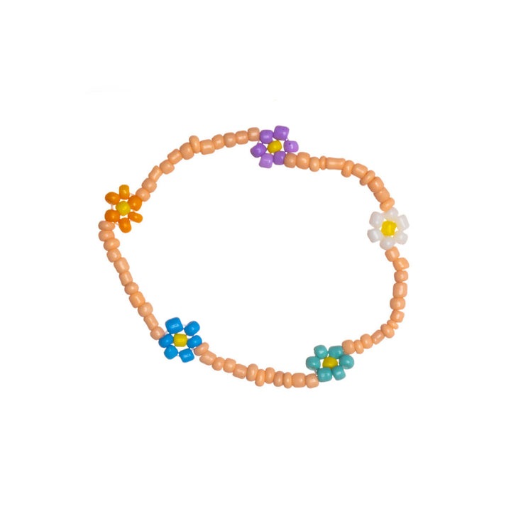 Buntes Mini-Perlenarmband mit Blumen