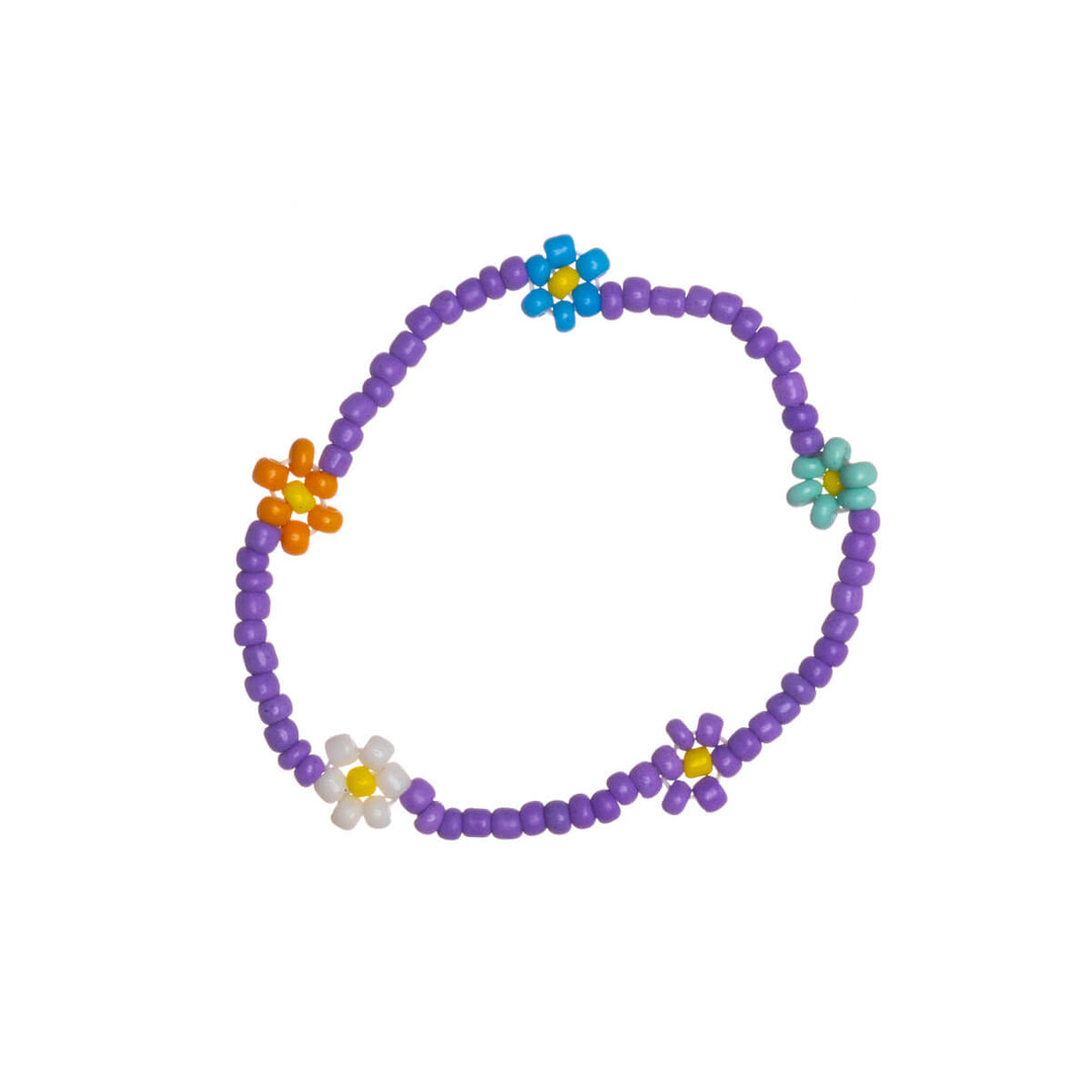 Buntes Mini-Perlenarmband mit Blumen