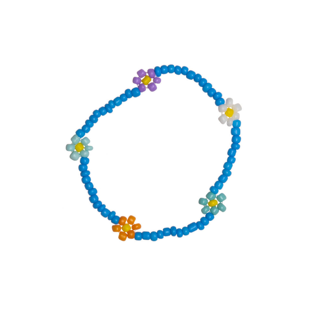 Buntes Mini-Perlenarmband mit Blumen