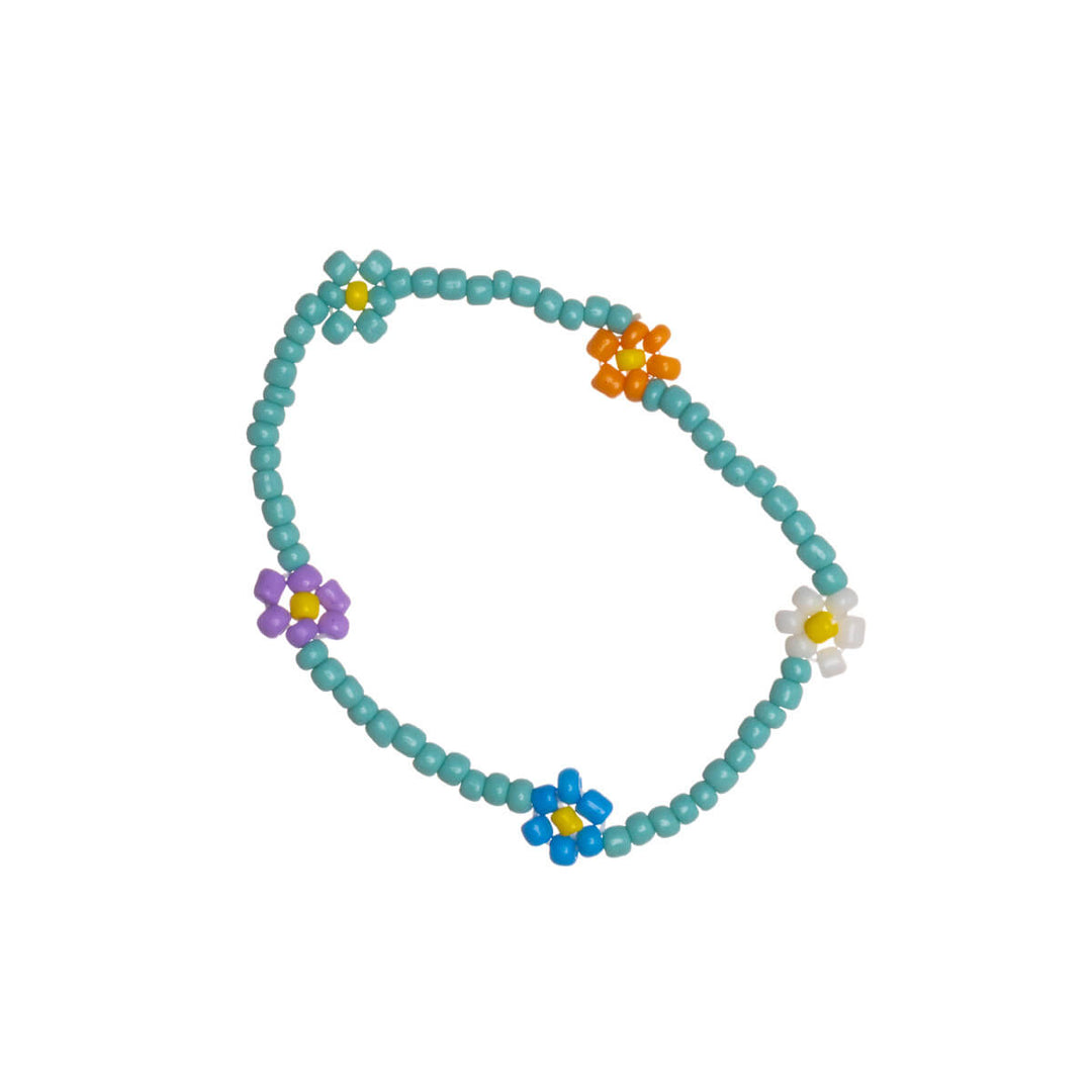 Buntes Mini-Perlenarmband mit Blumen