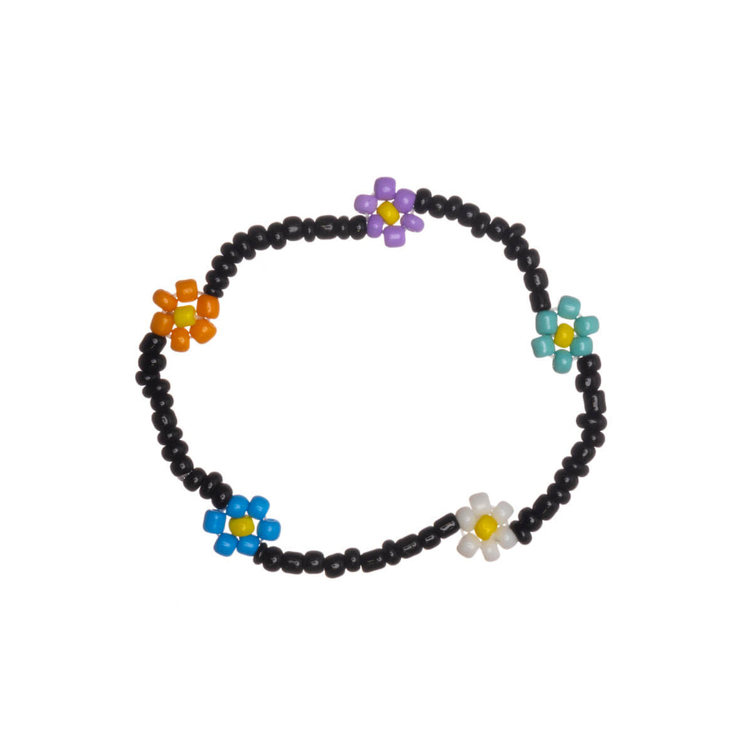 Buntes Mini-Perlenarmband mit Blumen