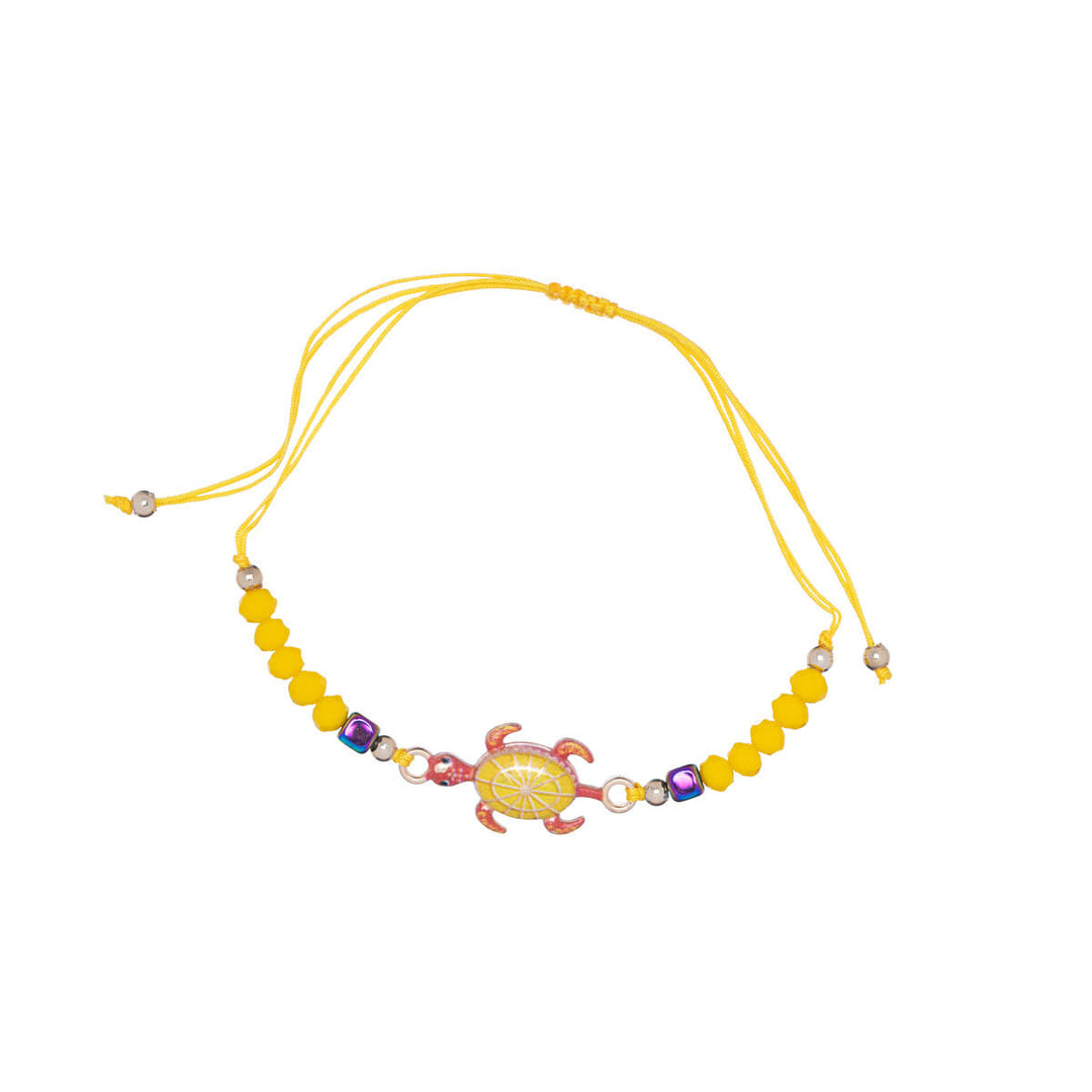 Coloured turtle bracelet with beads