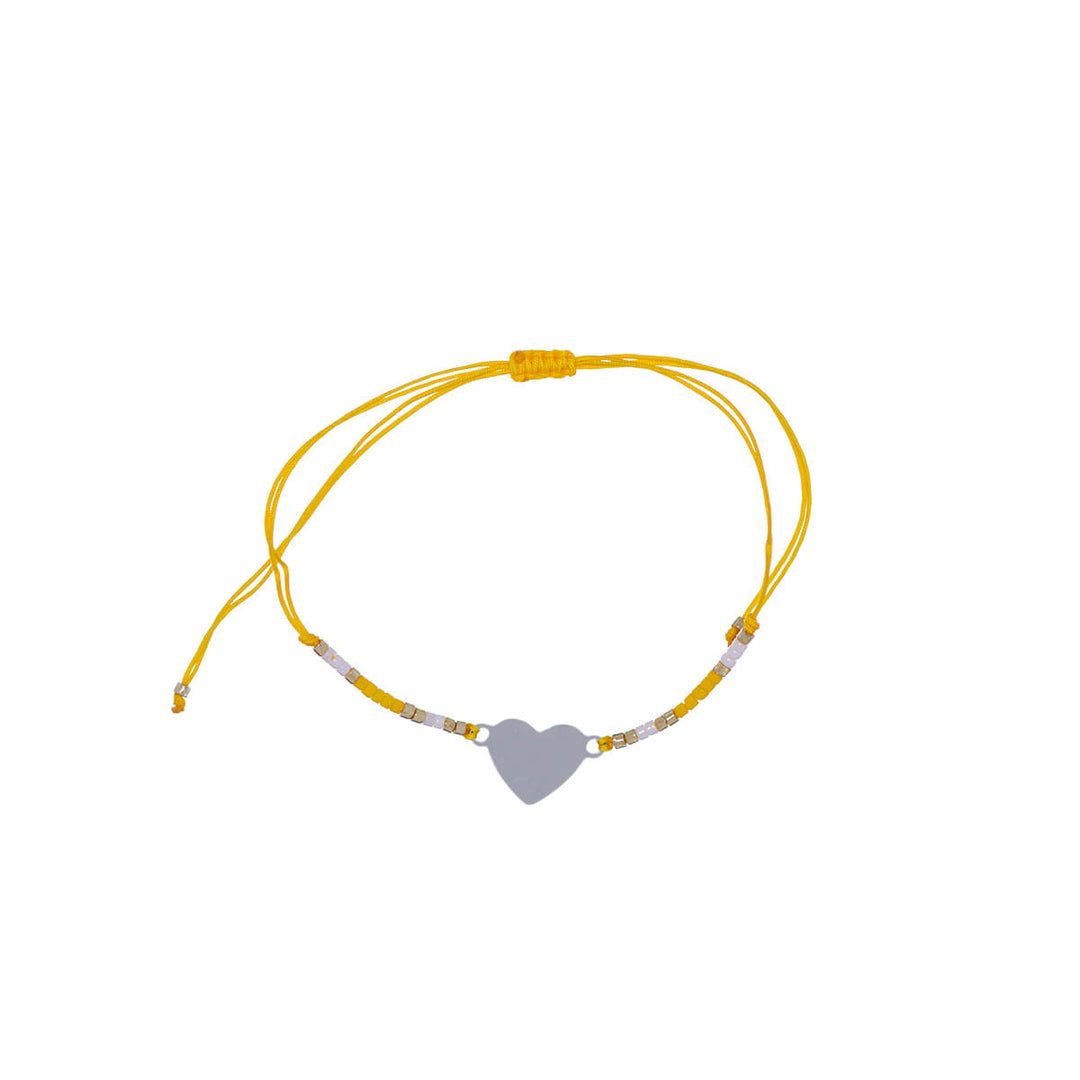 Heart bracelet with small beads (steel 316L)