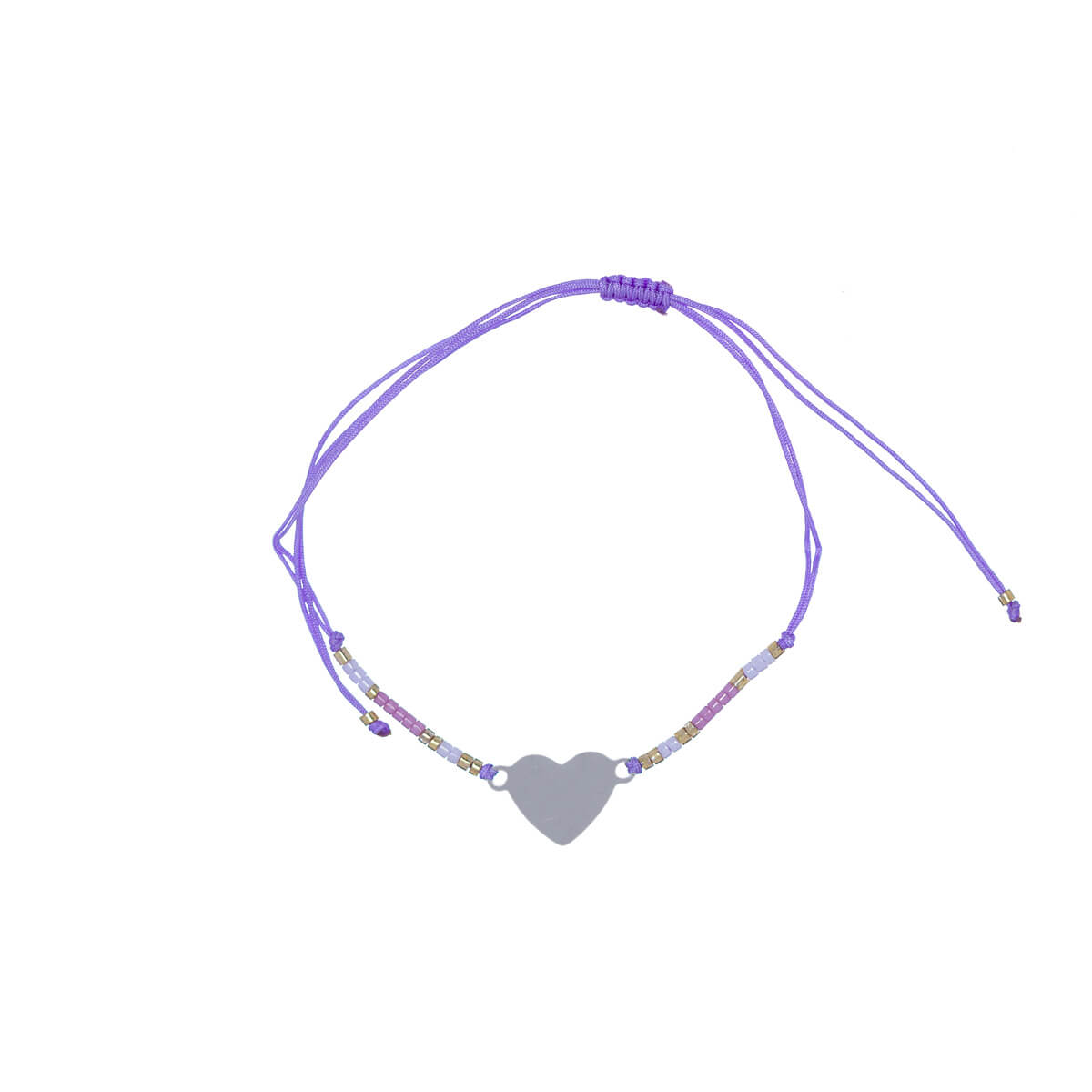 Heart bracelet with small beads (steel 316L)