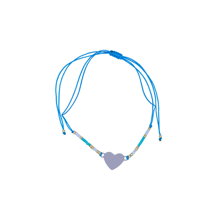 Heart bracelet with small beads (steel 316L)