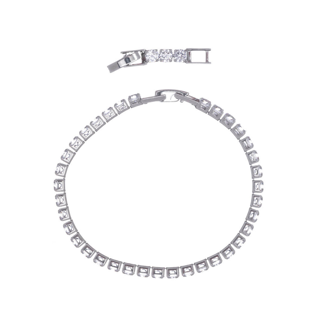 Zirconia tennis bracelet 3mm (Steel 316L)