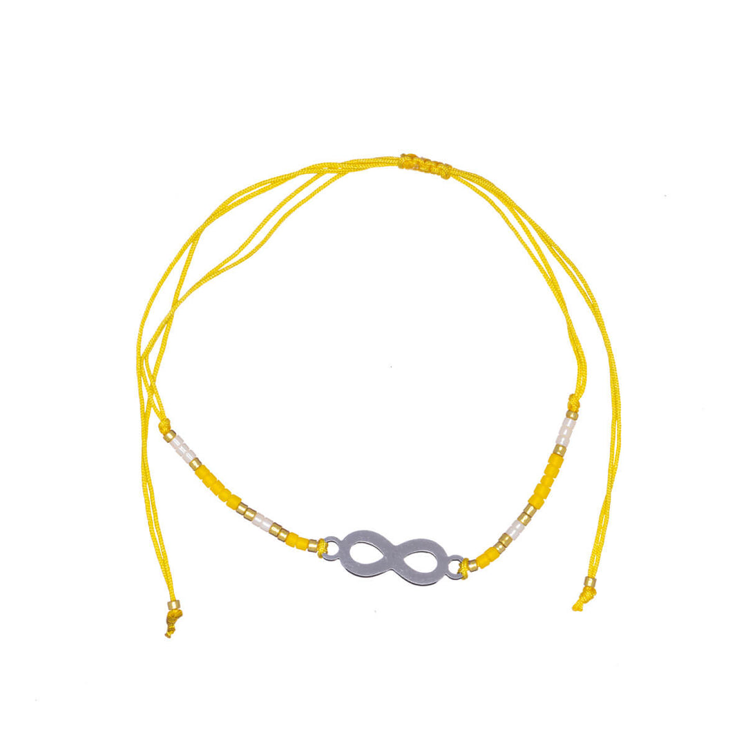 Infinity-Armband mit kleinen Perlen (Stahl 316L)