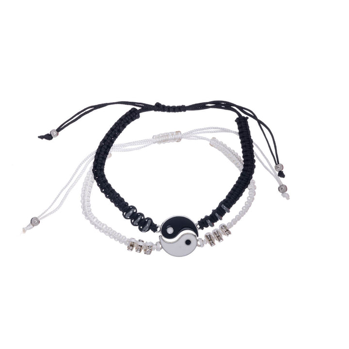 Yin Yang Freundschaftsarmband verstellbares Armband 2St.