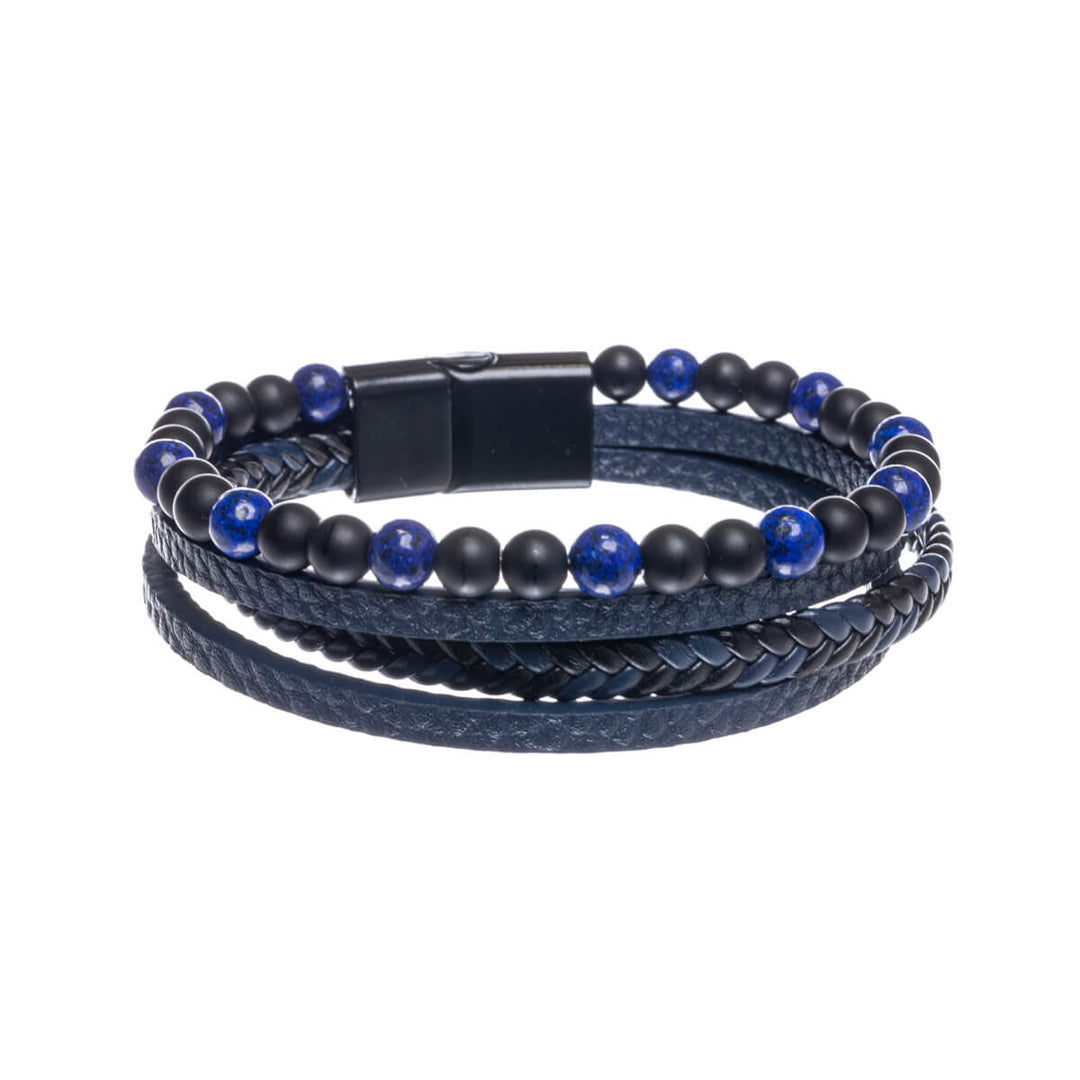 Vierreihiges Armband mit Perlen (Stahl 316L)