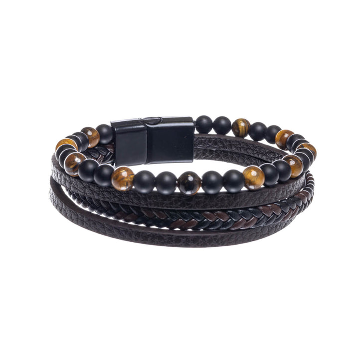 Vierreihiges Armband mit Perlen (Stahl 316L)