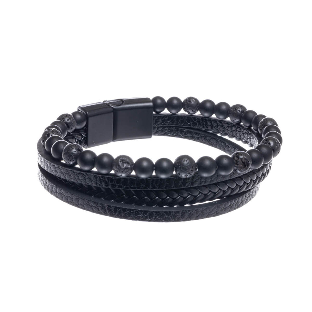 Vierreihiges Armband mit Perlen (Stahl 316L)