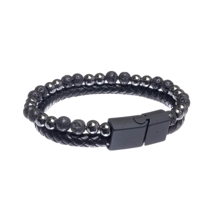 Zweireihiges Armband mit Perlen (Stahl 316L)