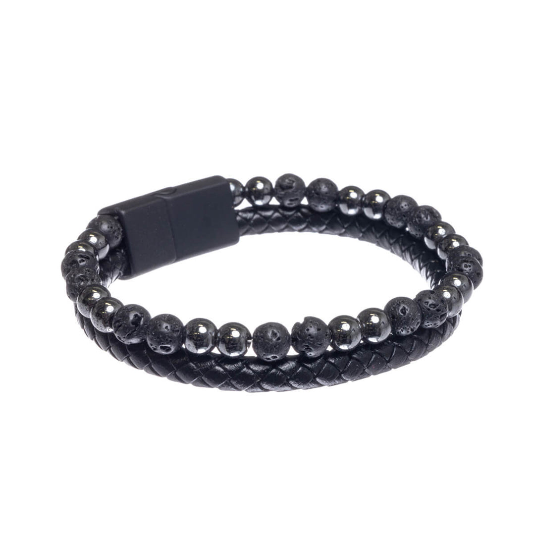 Zweireihiges Armband mit Perlen (Stahl 316L)