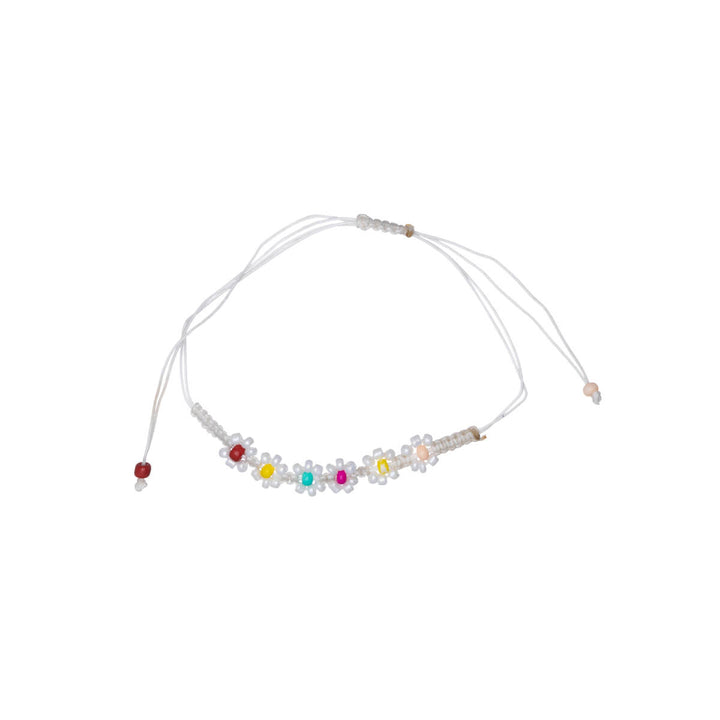 Colourful flower bracelet with beads