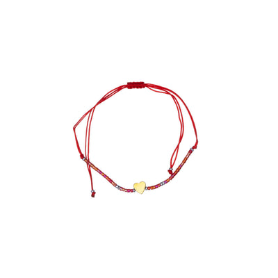 Heart bracelet with beads (Steel 316L)