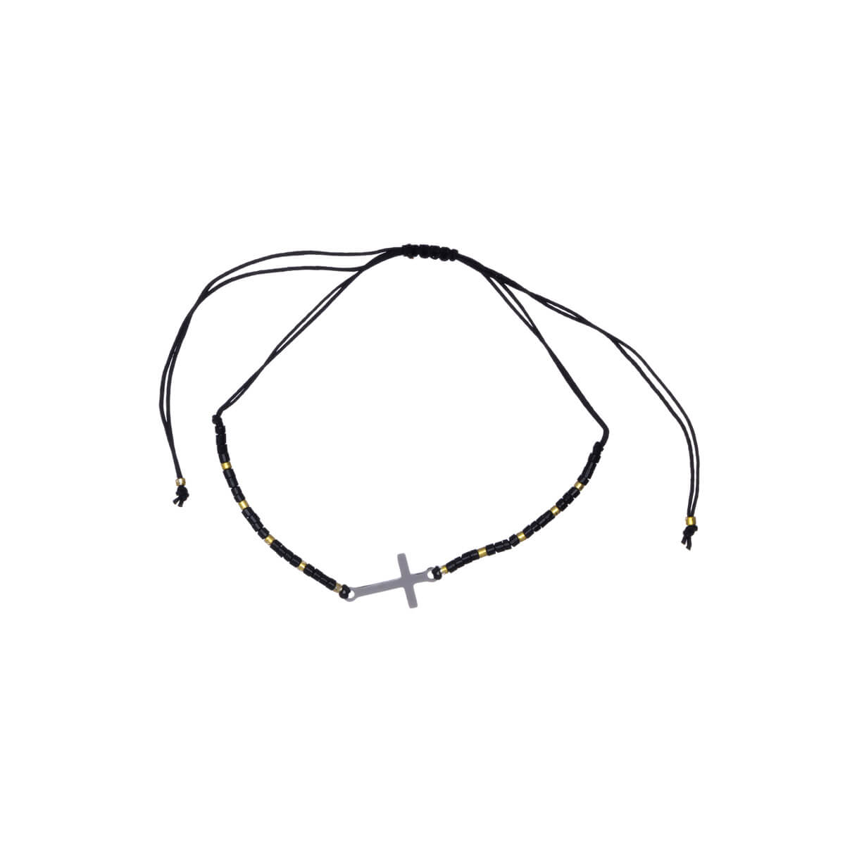 Cross bracelet with beads (Steel 316L)