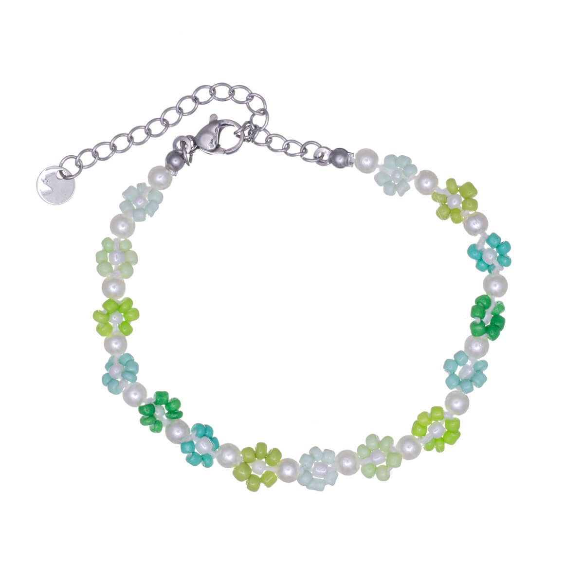 Multicoloured pearl flower bracelet (Steel 316L)