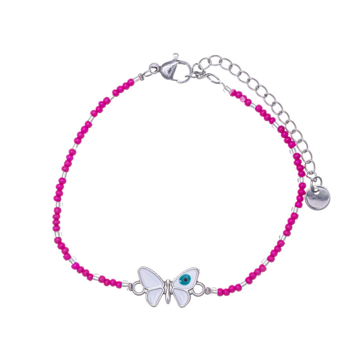 Colourful bead bracelet butterfly (Steel 316L)