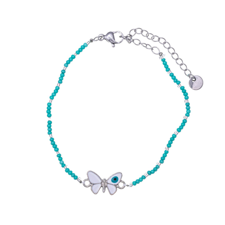 Colourful bead bracelet butterfly (Steel 316L)