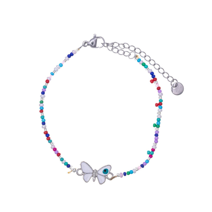 Colourful bead bracelet butterfly (Steel 316L)