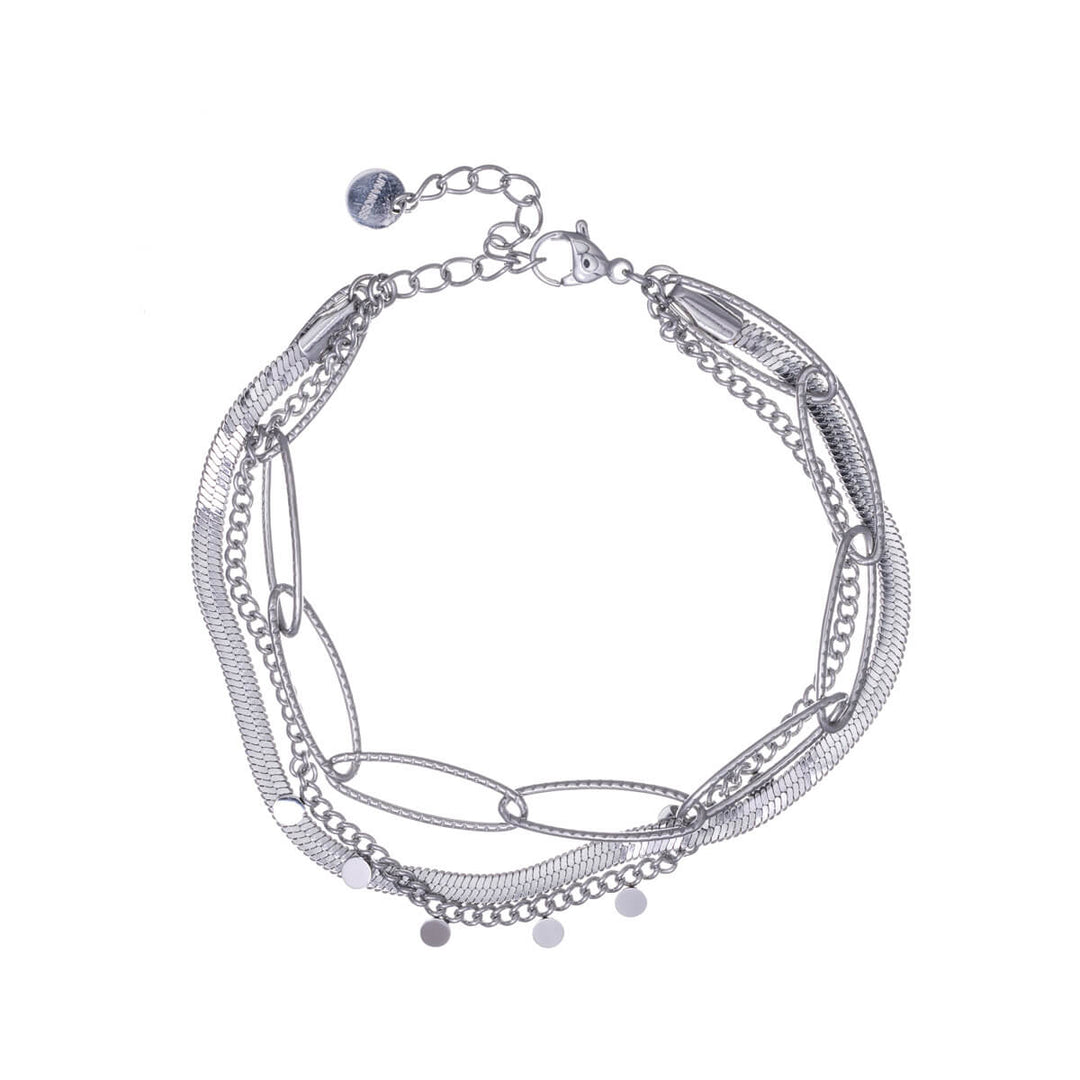 Three-row chain bracelet 17,5cm +3cm (Steel 316L)