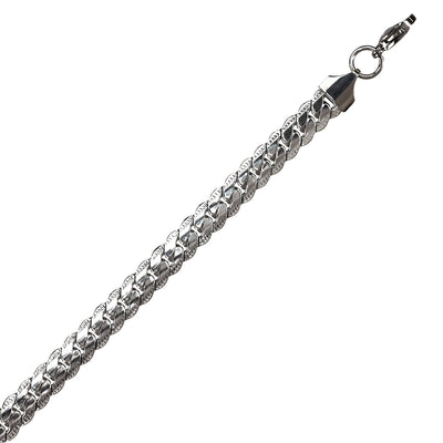 Flat armour chain bracelet 0,8cm wide (steel)