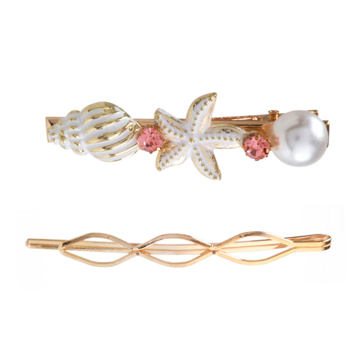 Mussel sea star decorative hairpin 2pcs