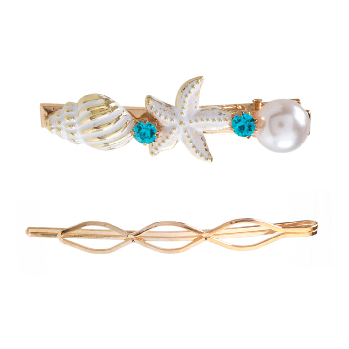 Mussel sea star decorative hairpin 2pcs